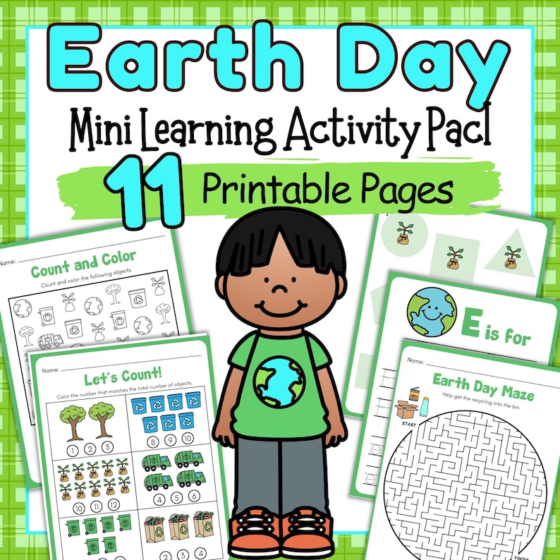 Earth Day Preschool Worksheets | Mini Printable Activity Pack | Early ...
