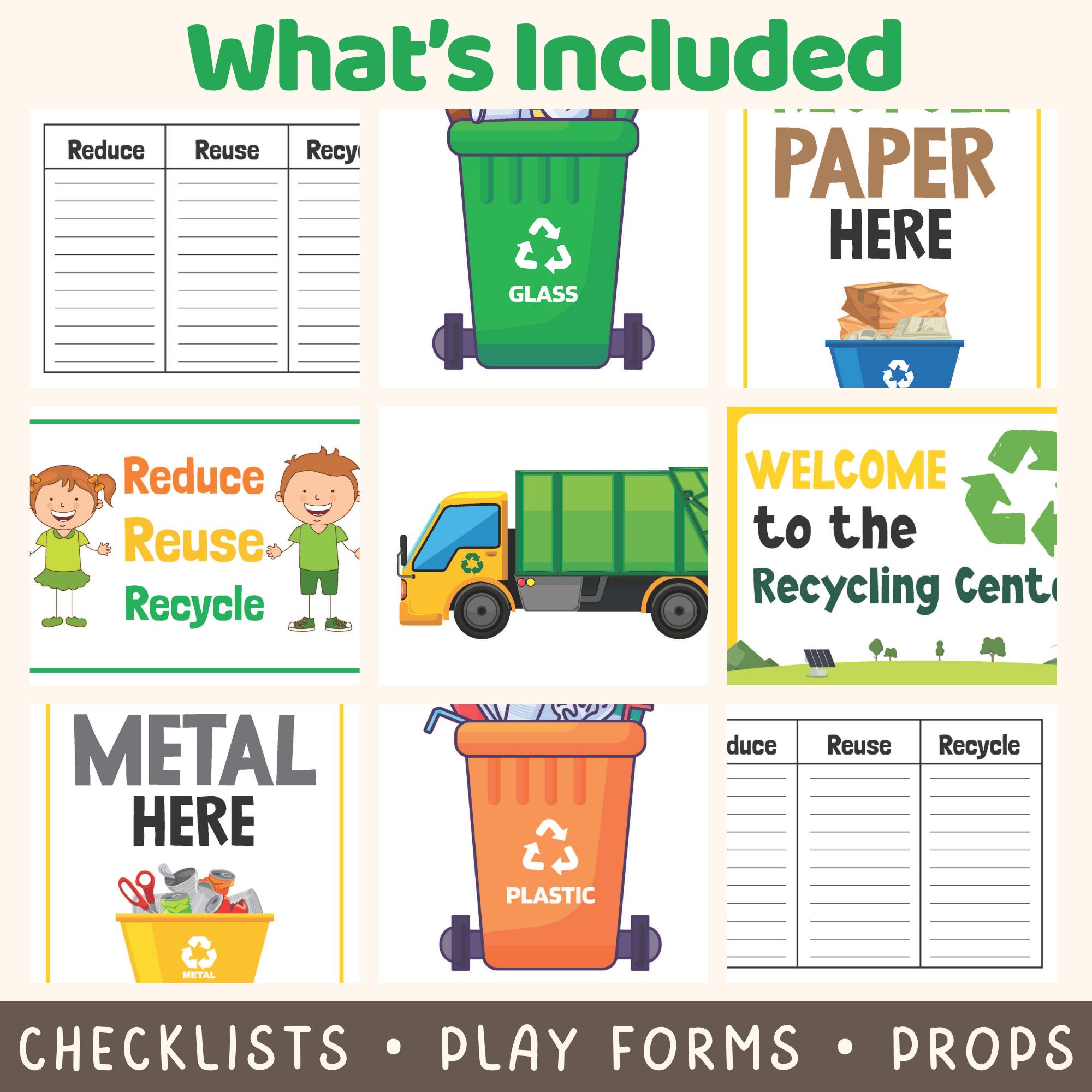 Recycling Pretend Play Set for Kids | Dramatic Play Reduce Reuse ...