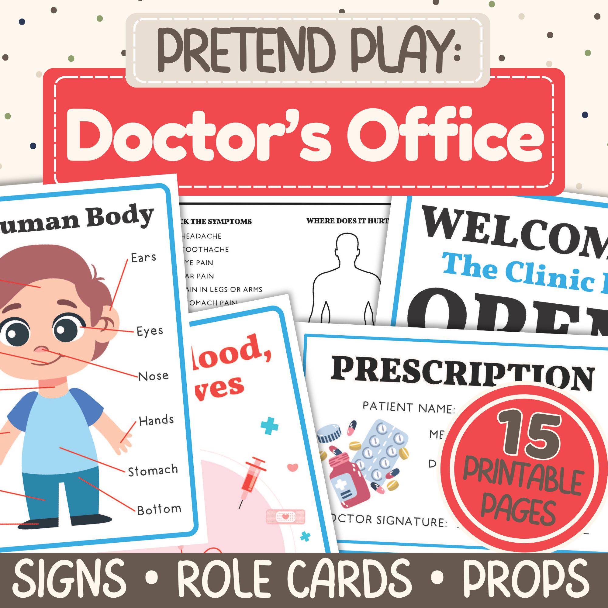Printable Doctor Project Doctor Pretend Play Set for Kids | Dramatic Physician Activity Set ...