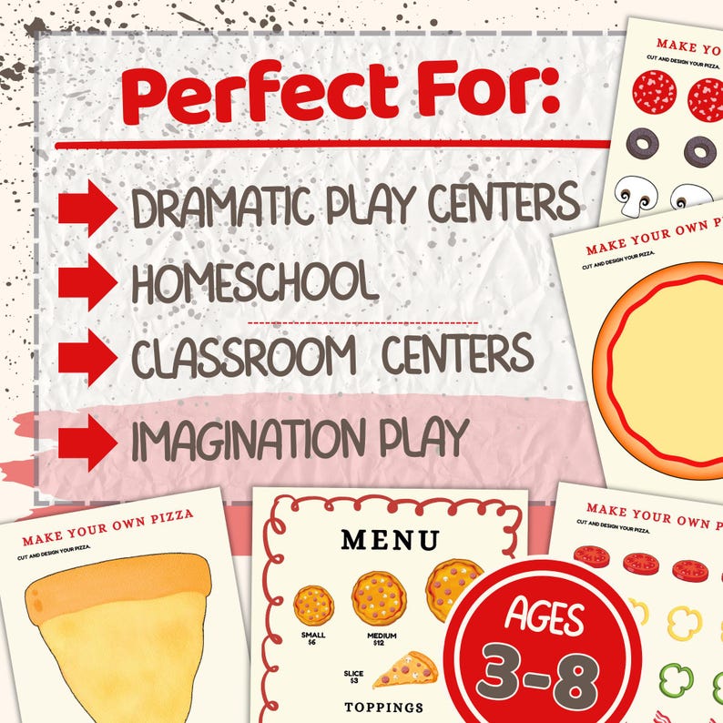 Pizza Parlor Pretend Play | Dramatic Play Pizza Shop | Kids Role Play ...