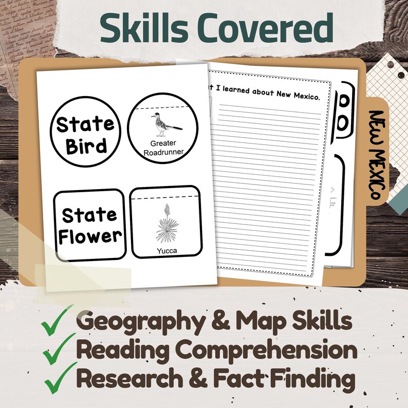 New Mexico State Lapbook: Printable Geography and History Notebook ...