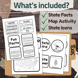 Texas State Lapbook: Printable Geography and History Notebook Pages ...