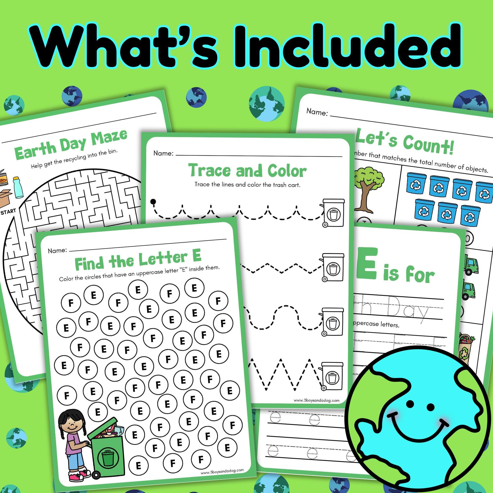 Earth Day Preschool Worksheets | Mini Printable Activity Pack | Early ...