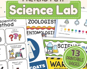 Science Lab Play Pretend for Kids | STEM Scientist Role Play Kit | Printable Classroom Science Center | Dramatic Play Learning Activity