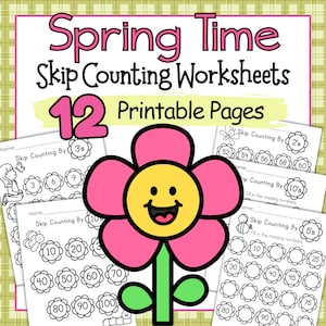 Spring Skip Counting Worksheets | Math Practice for Preschool (PDF ...