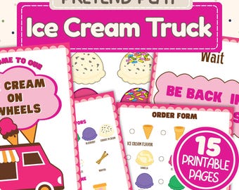 Ice Cream Truck Pretend Play | Kids Summer Role Play Activity | Printable Fake Food Truck | Dramatic Play Set