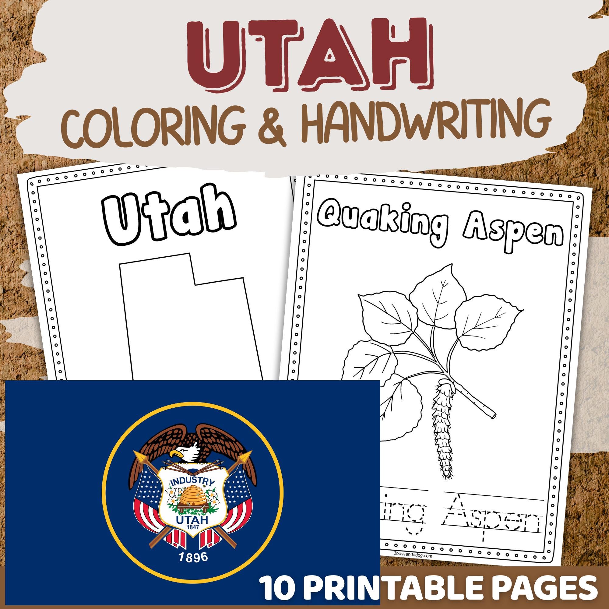 Utah Preschool Worksheets | State Symbols Prek Kindergarten Social ...