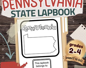 Peut inclure: Un cahier de travail de l'État de Pennsylvanie avec le contour de l'État et le mot "Pennsylvanie". La couverture comprend le texte "Ce cahier de travail appartient à :" et est conçu pour les élèves de 2e à 4e année.