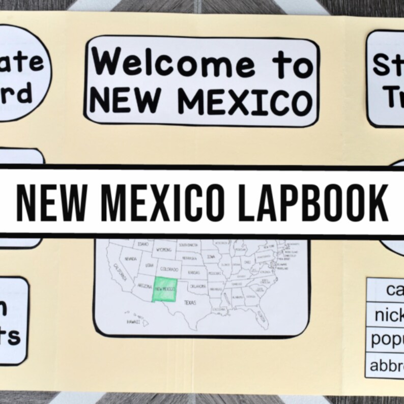 New Mexico State Lapbook: Printable Geography and History Notebook ...