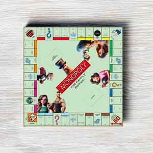 Modèle de jeu de monopole personnalisé | Tableau, cartes et propriétés modifiables | Jeu de société familial imprimable DIY