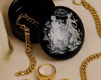 Pudełko na biżuterię z porcelany w kolorze kobaltu. Pudełko na drobiazgi.