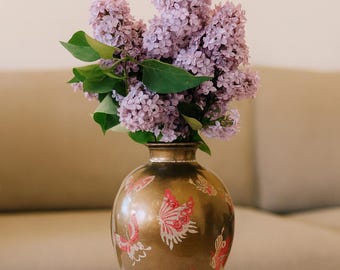 Ceramic Vase - XL Size With Butterfly Motifs