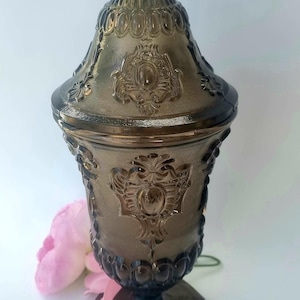 Vintage Imperial Glass Baltimore Pear Footed Candy Dish In Brown Glass