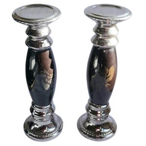 Vintage Ceramic Pillar Candle Holders