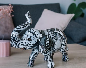 Ceramic Elephant Ornament- Elephant Figurine Home Decor