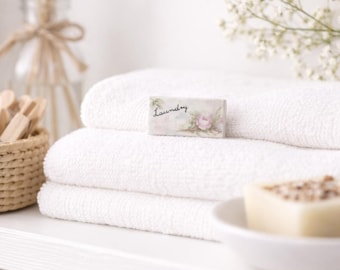 Placa de cerámica vintage con estampado floral para la lavandería / Decoración estilo cottagecore con rosas pintadas a mano