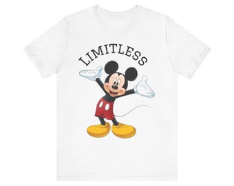 Limitless Mickey Mouse Tee, Motivational T-Shirt, Unisex Short Sleeve Shirt, Gift for Disney Fans, Cute Casual Wear, Perfect for Birthdays,