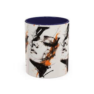 Artistic Accent Coffee Mug, Modern Coffee Cup, Unique Ceramic Mug, Gift for Art Lovers, Home Decor, Contemporary Drinkware