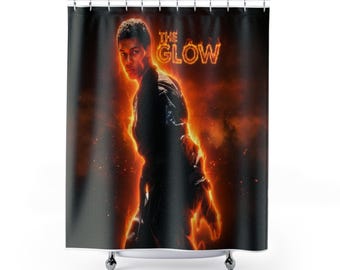 Badkamerdecoratie THE GLOW Bruce Leroy vet douchegordijn