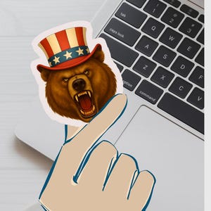 Patriotic Bear Sticker: July 4th, Memorial Day Decor