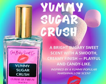 Perfume Yummy Sugar Crush / Extracto de perfume / Aroma de lujo Yummy Marshmallow / Perfume de diseñador de malvavisco para ella / 10 ml, 30 ml, 60 ml
