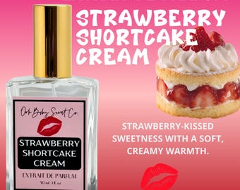 Strawberry Shortcake Cream Perfume Extrait De Parfum | Gourmand Fragrance | Gift for Her | Artisan Crafted Extrait Perfume | 10ML 30ML