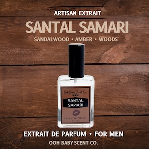Santal Samari Extrait de Parfum | Warm Sandalwood Cologne | Clean Woodsy Men’s Fragrance | Hand-Blended Artisan Extrait