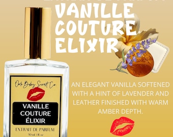 Vanille Couture Élixir Perfume | Creamy Vanilla Suede | Lavender Amber Extrait | Luxury Vanilla Fragrance Treat for Her| Birthday Gift | 10