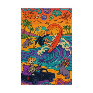 Surfing San Diego Rolled Posters, La Jolla Wave Art Print, Beach House Decor, Ocean Wall Poster, Coastal Home Art, Surf Gift for Surfer,