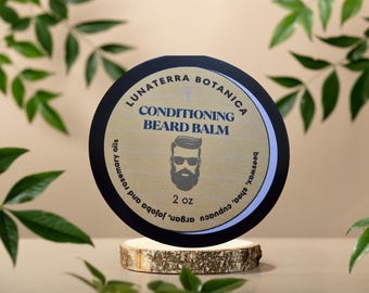 All-Natural Conditioning Beard Balm – Shea, Cocoa, Cupuaçu Butters | Jojoba, Argan Oils | Beard Softener & Moisturizer Grooming Mens Gift
