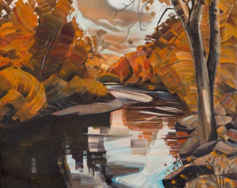 Boise River Autumn - giclee on paper or canvas