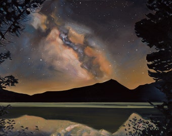 Milky Way Over Pettit Lake - giclee print on paper or canvas
