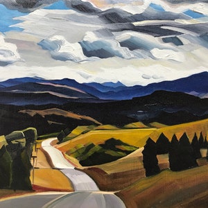 A Drive Through Bridger Canyon, Montana giclee print on paper or canvas zdjęcie 1