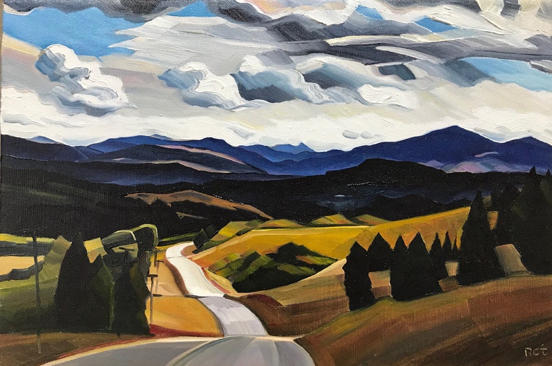 A Drive Through Bridger Canyon, Montana giclee print on paper or canvas zdjęcie 1