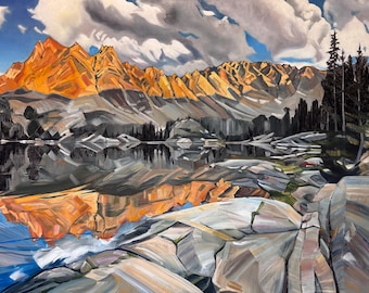 Last Light at Quiet Lake - giclee print on paper or canvas