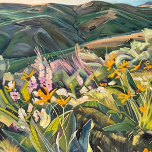 Hawkins Range Reserve with Wildflowers - giclee print on paper or canvas