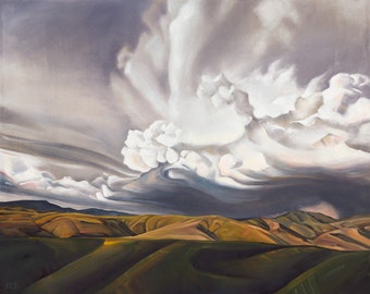 Spring Storm Over Foothills - giclee print on paper or canvas