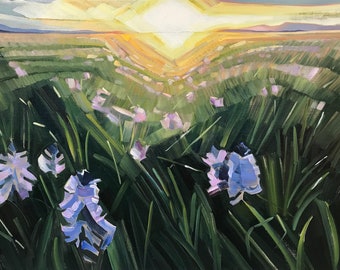 Camas Prairie Evening Glow - giclee print on paper or canvas