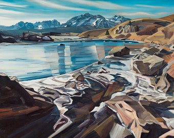 The Salmon River and Sawtooths - giclee print on paper or canvas