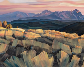 Sawtooths with Sagebrush - giclee print on paper or canvas