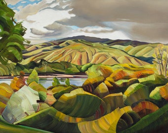 Boise Foothills from Boise River Lane - giclee print on paper or canvas