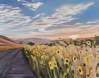 Late Summer Morning Run at Military Reserve - giclee print on paper or canvas