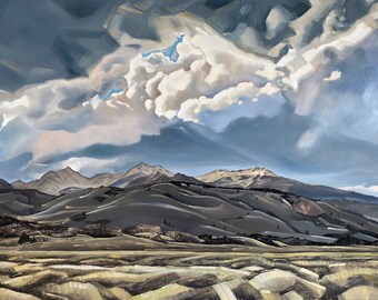 Copper Basin and Clouds - giclee on paper or canvas