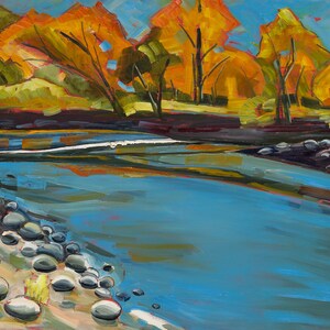 Boise River Autumn Afternoon - giclee print on paper or canvas