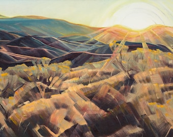 First Light on Foothills - giclee print on paper or canvas