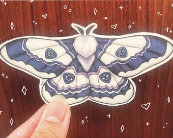 Goth Moth Die Cut Sticker - Glossy Laminate Finish