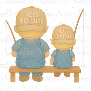 Mini Moments- Fishing with My Mini 2– Father’s Day Wall Art, Dad and Child Digital Print, 8x10 Download, Fishing Themed Nursery Decor