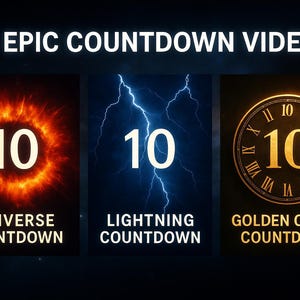 Countdown Video Bundle – 10 Second Timers with Epic Music | HD MP4 | Church, Livestream, Events | openning video | Instant Download