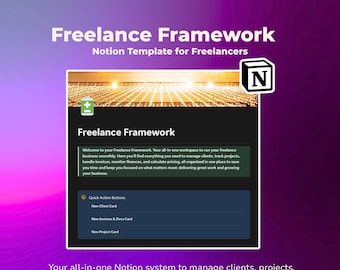 Plantilla de Notion para freelancers: CRM de clientes, gestión de proyectos, seguimiento de facturas y panel de finanzas