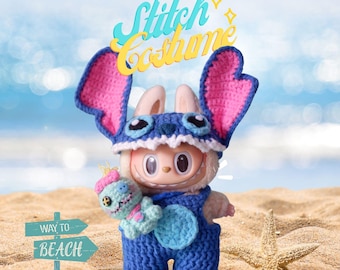 Crochet Stitch Costume Pattern for Labubu Doll Pattern PDF